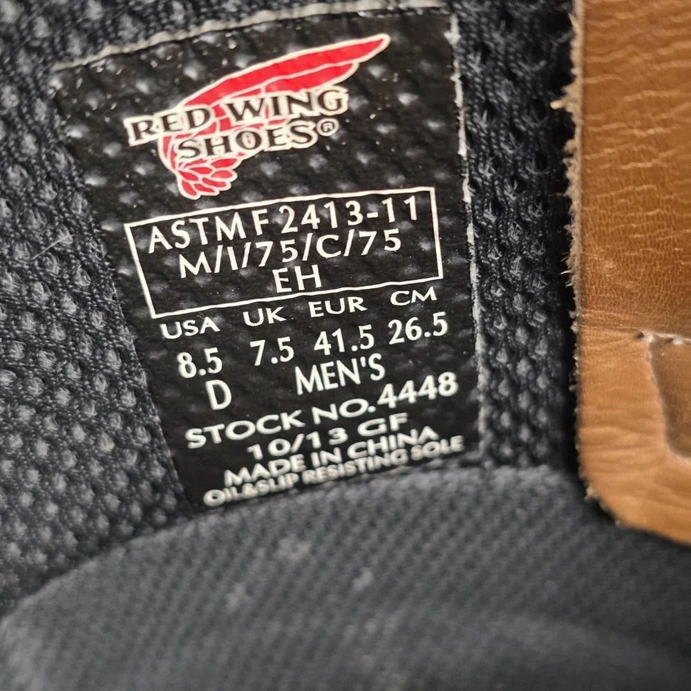 Red Wing Boots Mens Size‎ 8.5 D Brown Waterproof Pull On Work Safety Toe 4448